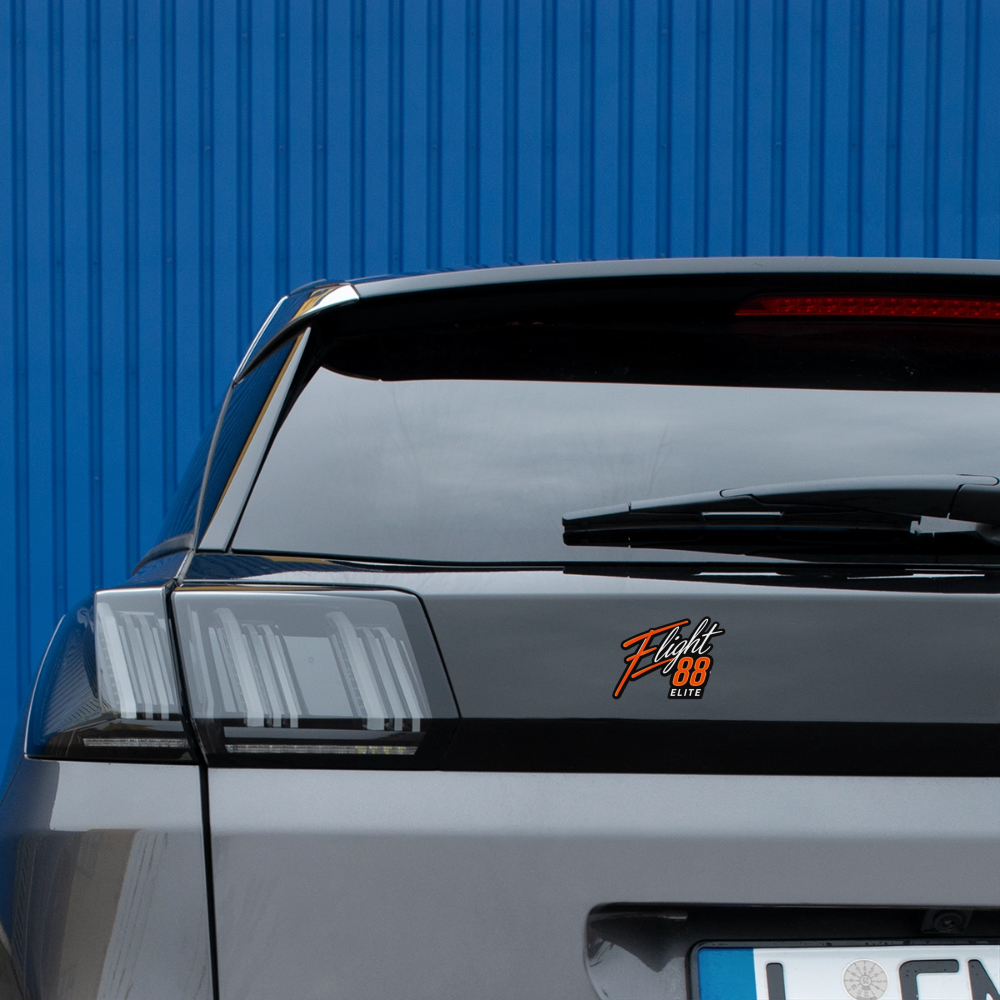 Flight 88 Elite Bumper Sticker - Wordmark - white matte